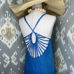 BOHO ME Blue Tie Dye Maxi Dress - Medium